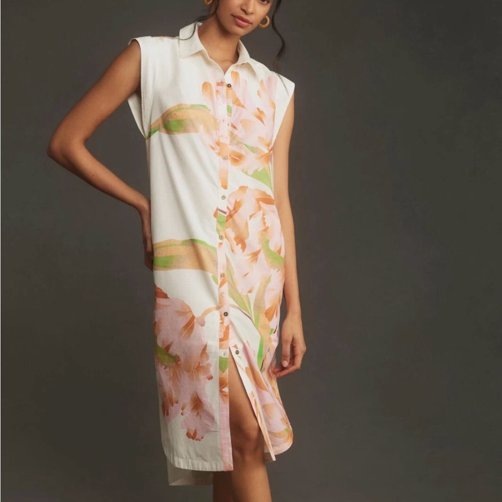 Anthropologie Maeve The Lilian Button-Down Midi Dress Size Medium